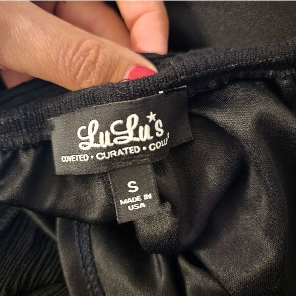 Lulu’s Heart's Desire Black Lace-Up Maxi Dress S - Picture 3 of 5